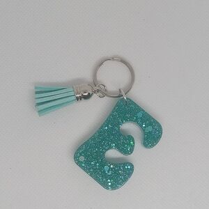 Glittery Blue Keychain with Tassel